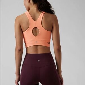 Athleta Conscious Cut Out Coral Wrap Crop Yoga Sports Bra Size Medium